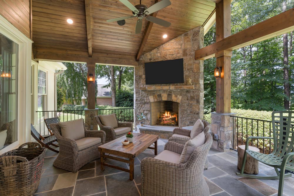 Add a Firepit on Screened-In Porch