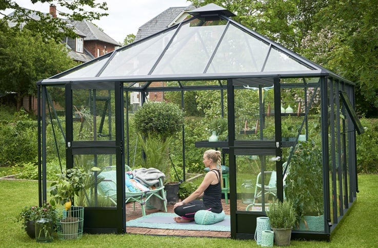 Aluminium Wood Frame Greenhouse Shed