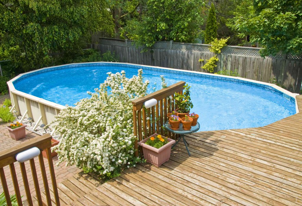 An Above-Ground Pool with Deck