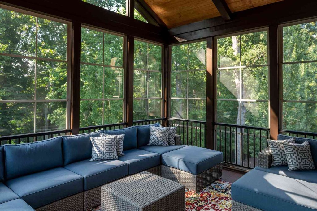 Beautify by Adding Blue to Screened-In Porch
