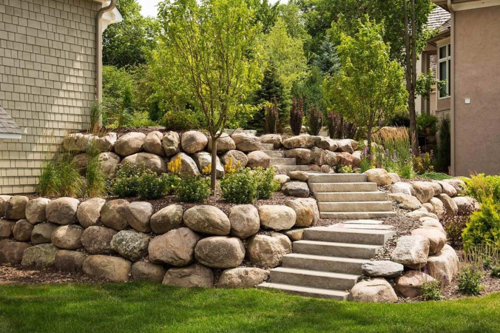 Boulder Retaining Wall