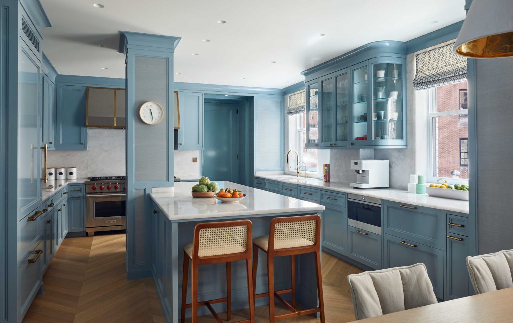 Bright and Light Blue Kitchen Cabinets