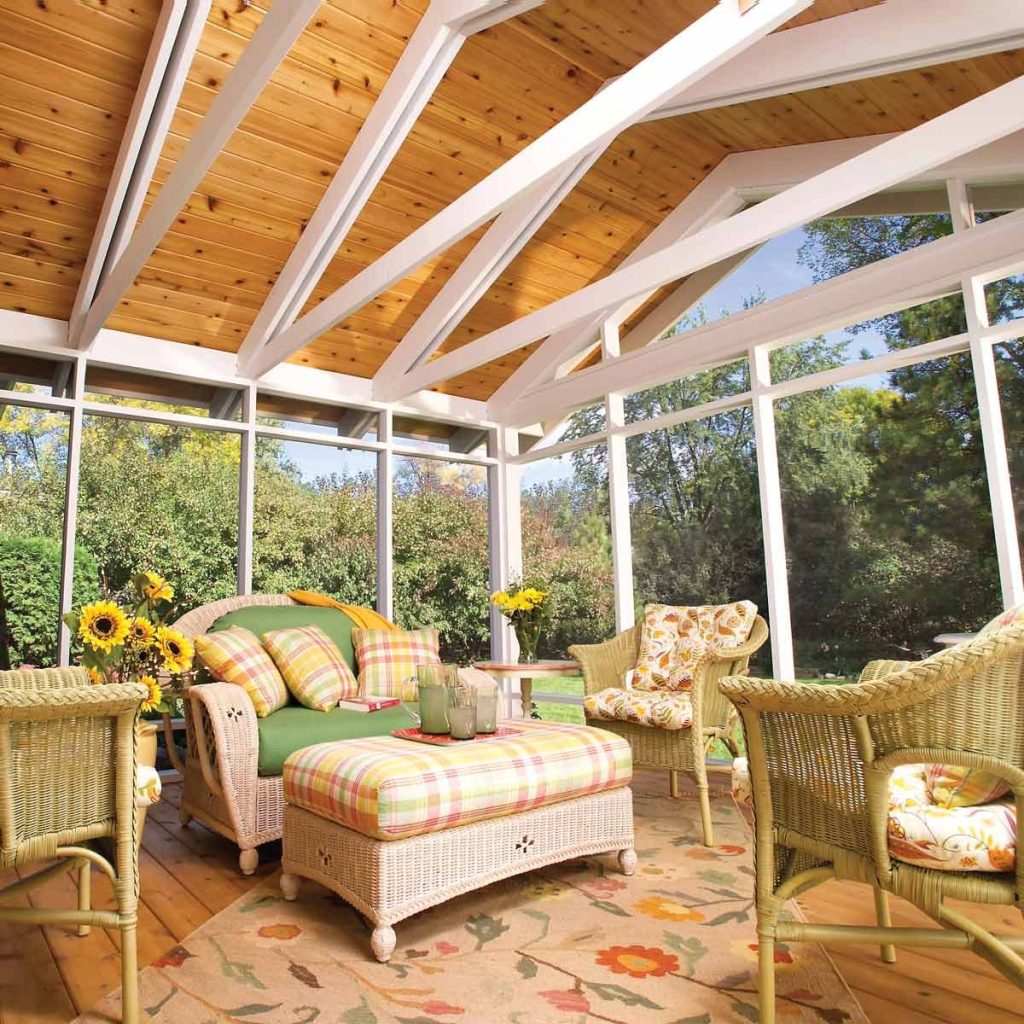 Bring a Natural Warmth to Screened-In Porch