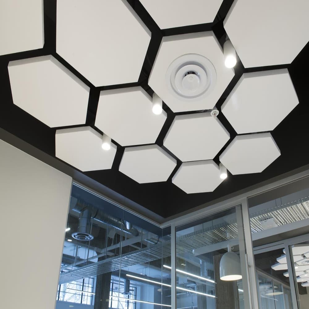 Ceiling with Honeycomb Pattern