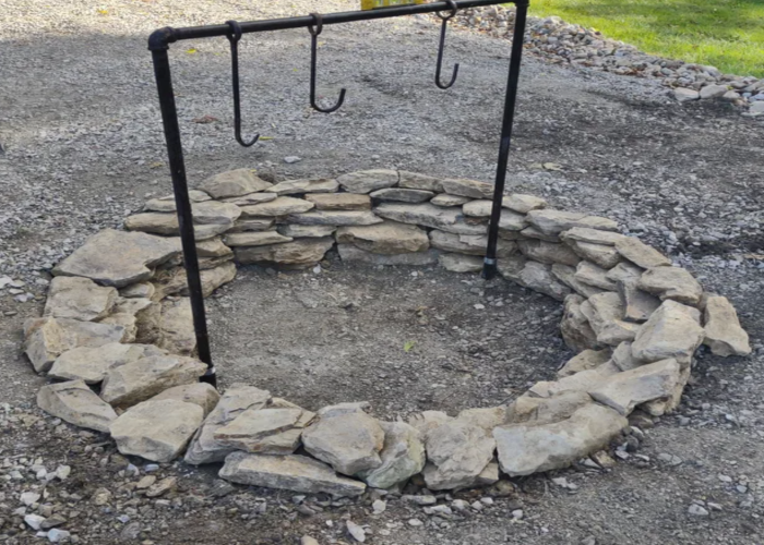 DIY Fire Pit Idea Using Natural Stone Stacking