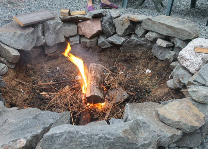 DIY Fire Pit Using Natural Rock Stone