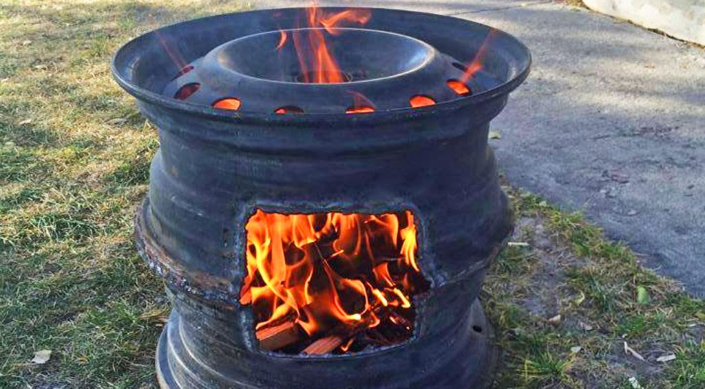 DIY Fire Pit Using Tire Rim