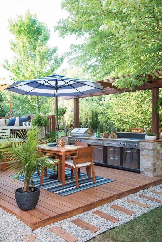 Deck With An Outdoor Kitchen