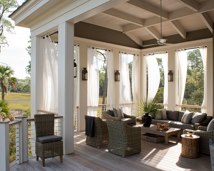 Deck with Outdoor Curtains