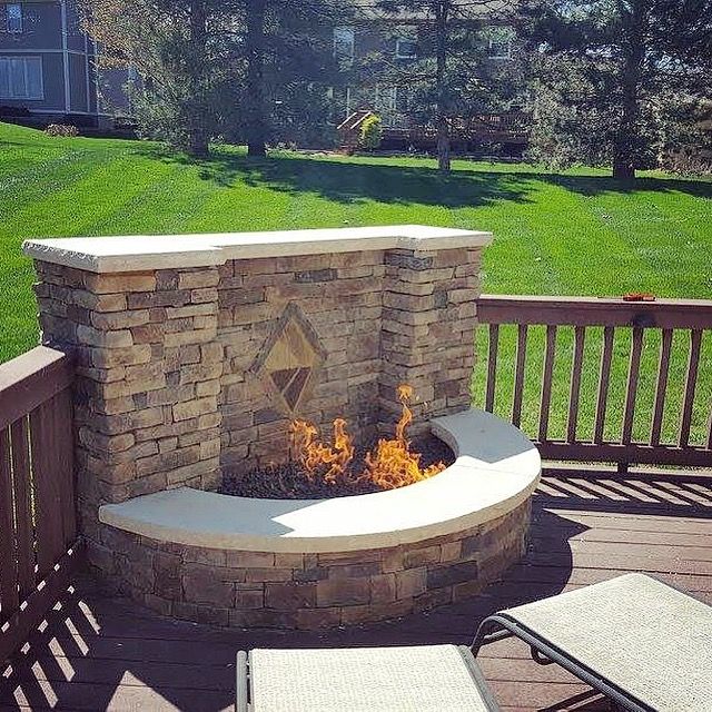 Decking with a Built-In Fireplace