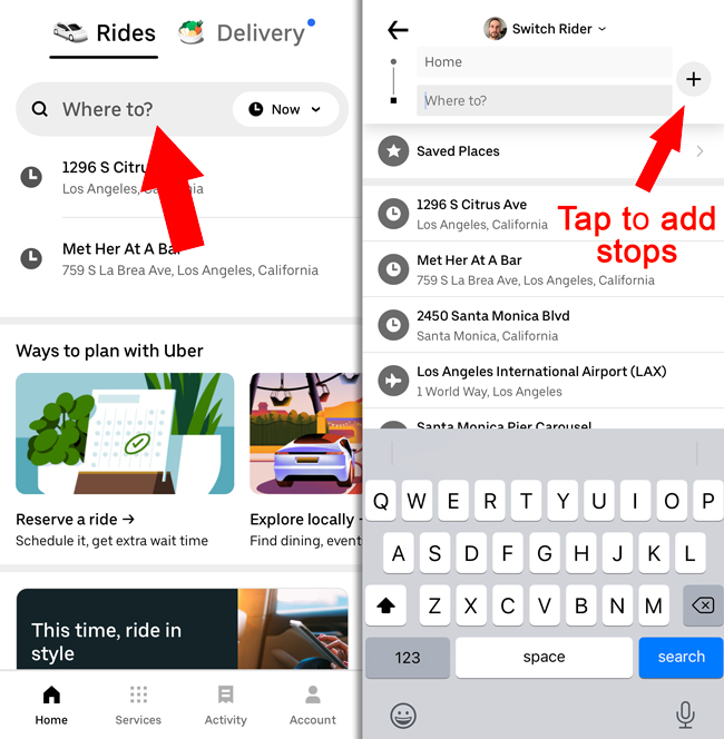 Detailed Steps on How to Input Additional Stops Before Starting the Ride