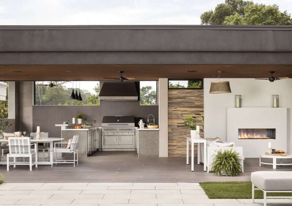 Dual Structured Outdoor Kitchen