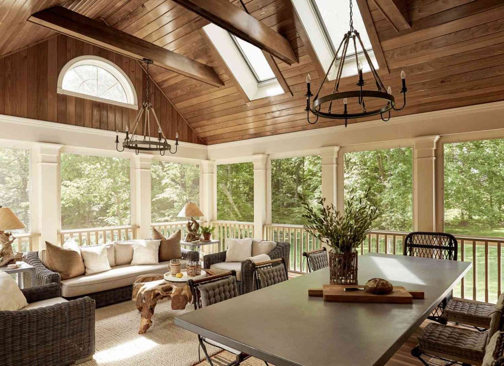 Enjoy Meals by Adding a Dining Area on Screened-In Porch