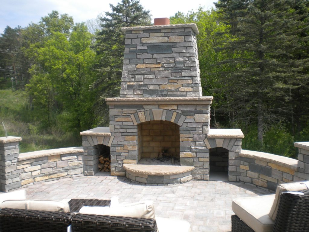Fireplace of Curving Stone