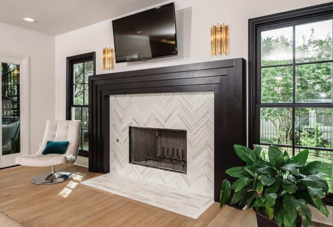 Fireplace with Peel and Stick Til