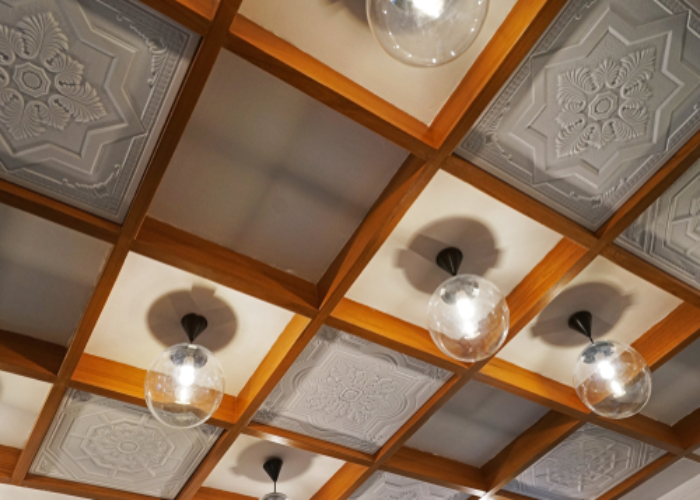 Get Abstract In Porch by Using Grid Ceiling