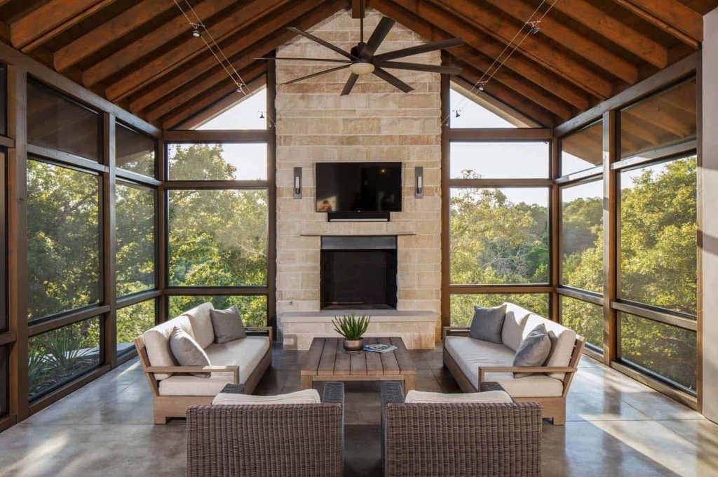 Give a Rustic Modern Look to Screened-In Porch