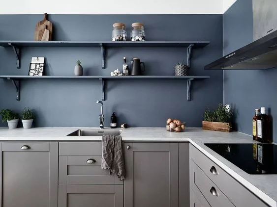 Gray Blue Kitchen Cabinets