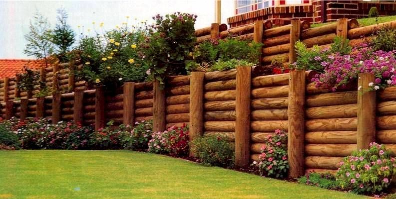 Log Retaining Wall