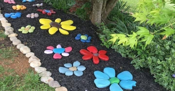 Make Floral Patterns with River Rocks