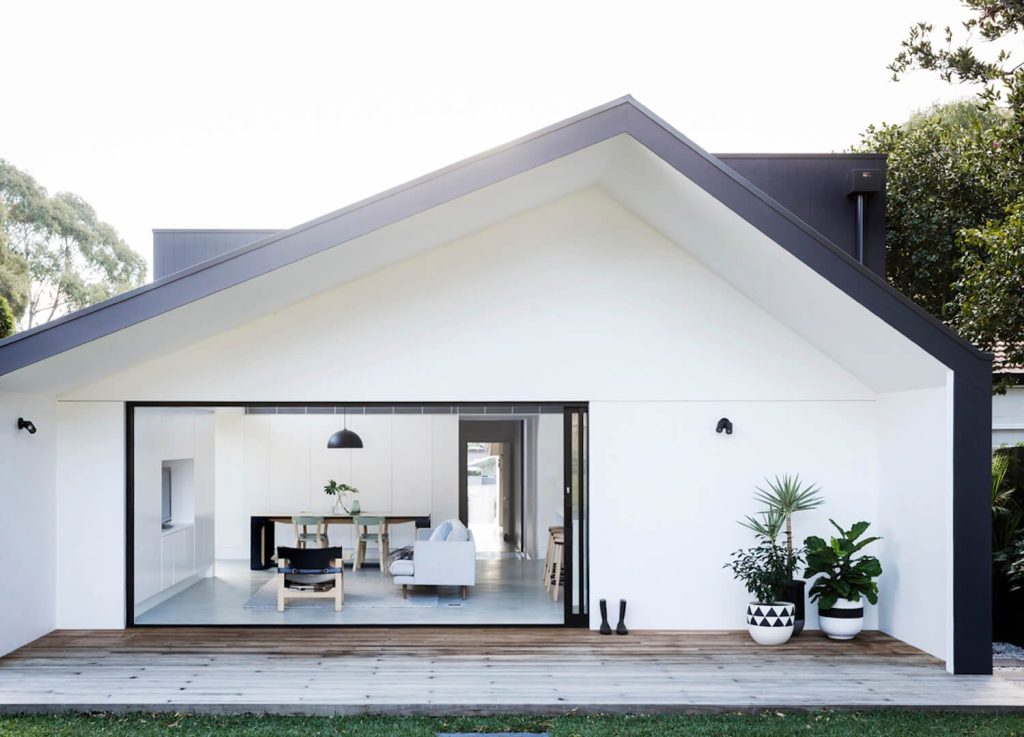 Minimalist White House with Black Trim