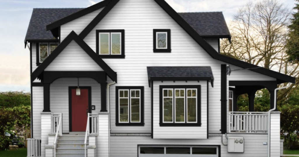 Modern White House with Black Trim