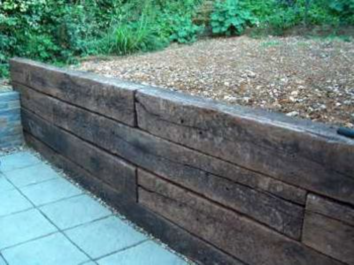 Railway Sleeper Retaining Wall