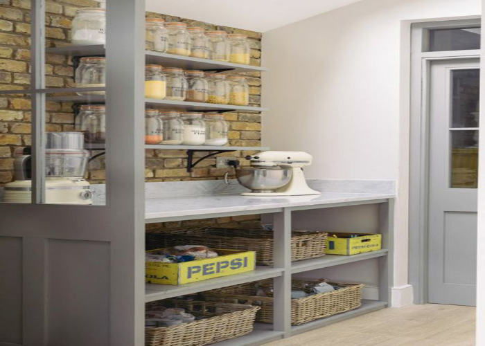 Repurpose Crates to Organize Small Pantry