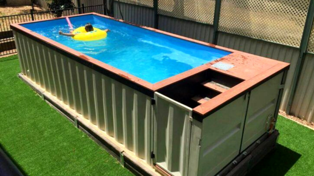Shipping Container backyard pool ideas on a budget