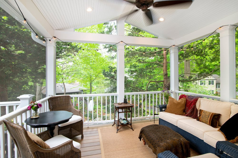 Use White to Make a Bright Screened-In Porch