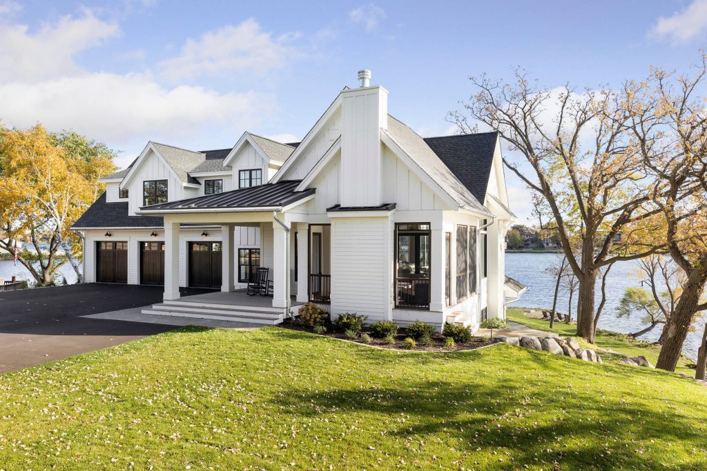 White Coastal House with Black Trim