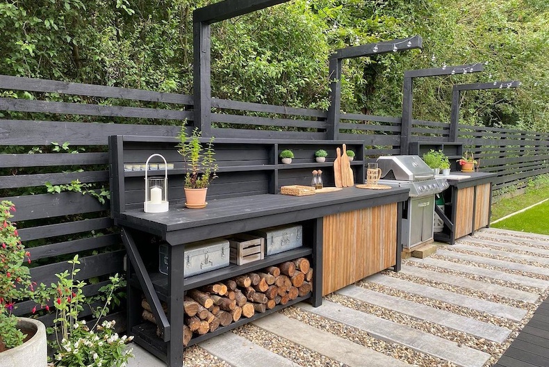 Wood-Based Outdoor Kitchen
