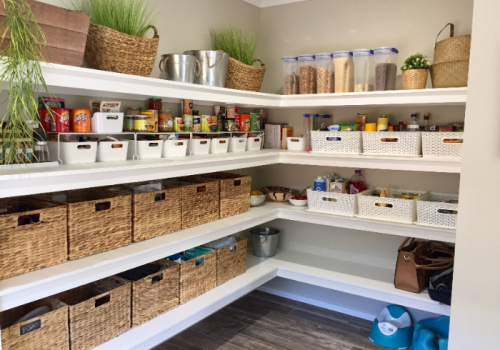 Open Shelving to Organize the Small Pantry